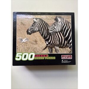 New Sealed Hoyle Brand 500 Piece Zebra Jigsaw Puzzle 13 1/2 x 19 inches 5502-ANI